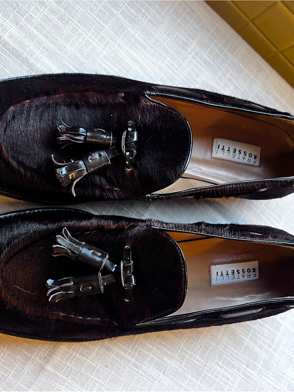 Fratelli Rossetti Black Tassel Pony Hair Loafers
